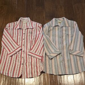 Vintage Allison Daley Striped 3/4 Sleeve Button Down Shirt Bundle